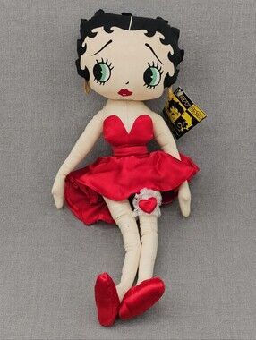 Betty Boop Red Satin Dress Plush with Green Eyes